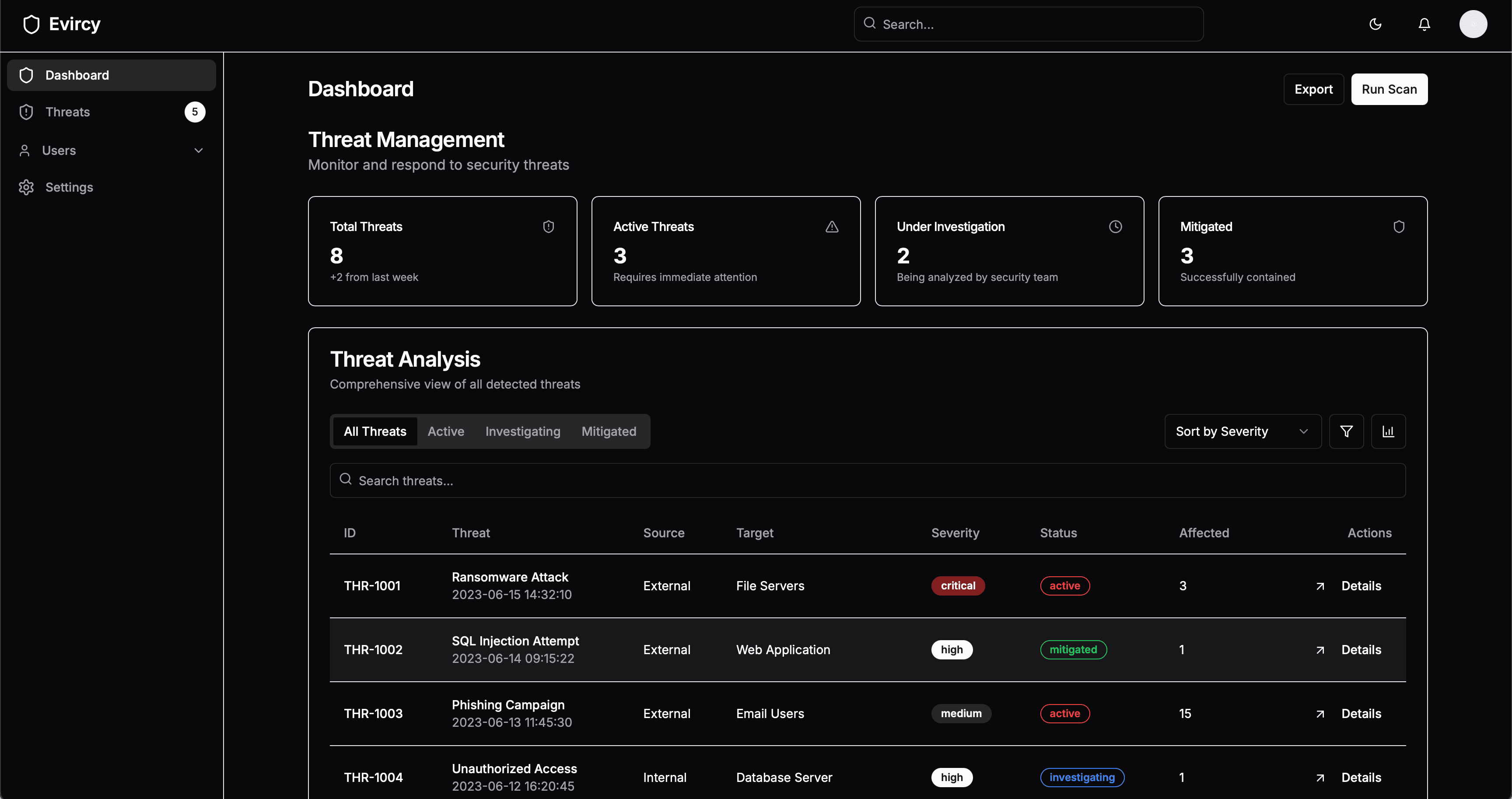 Evircy app screenshot